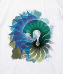 風の記憶モチーフ柄のTシャツ